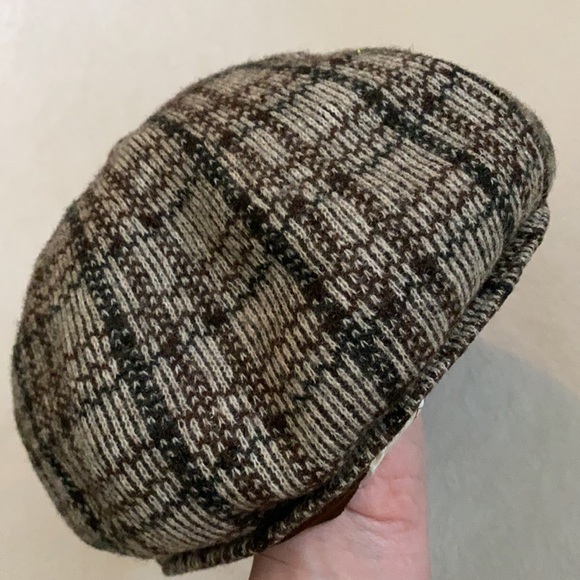 {VTG} Kangol Design | Four Panel Wool Blend Tweed Plaid Hat Cap Made in England - Picture 14 of 16